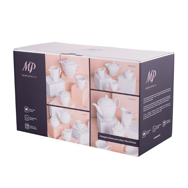 MariaPaula, Moderna Biała, zestaw do kawy, 21 elementów