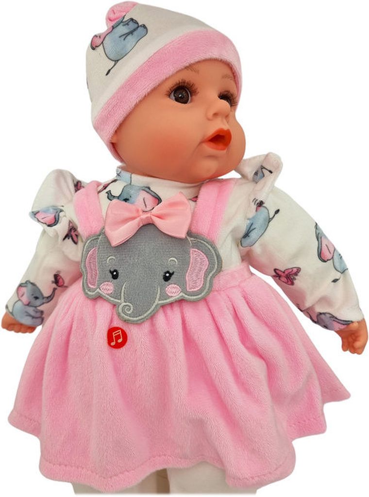 Mario, interaktywna lalka bobas, słonik, 45 cm