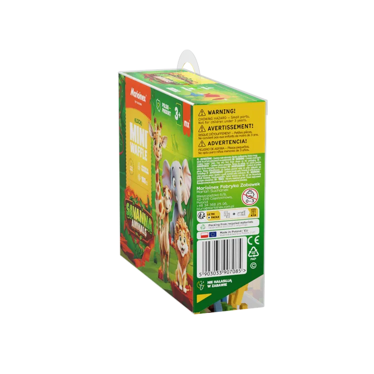Marioinex, Mini Waffle, Animals Sawanna, klocki konstrukcyjne, 100 elementów