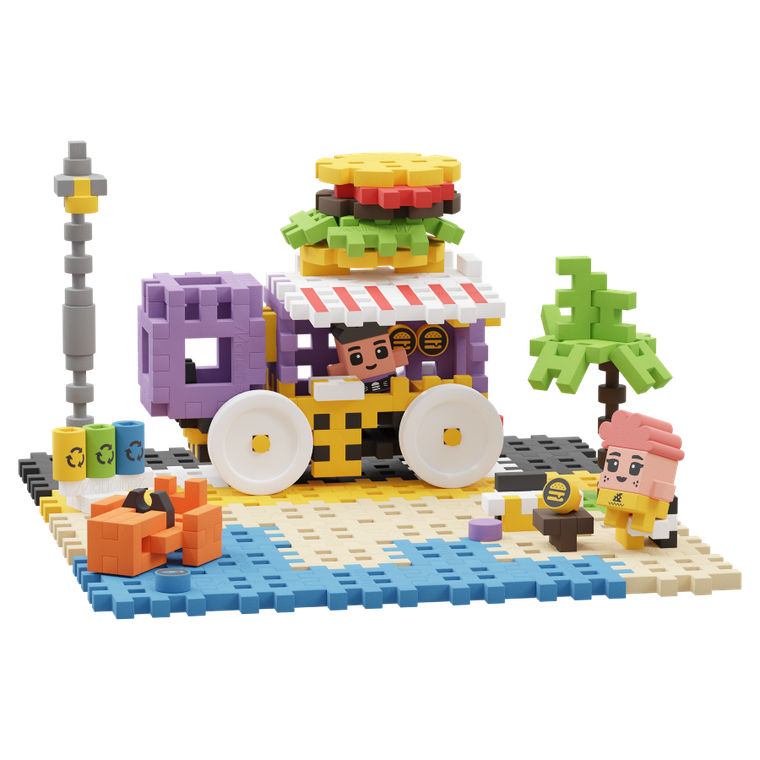 Marioinex, Mini Waffle, City, Food Truck, klocki konstrukcyjne, 148 elementów