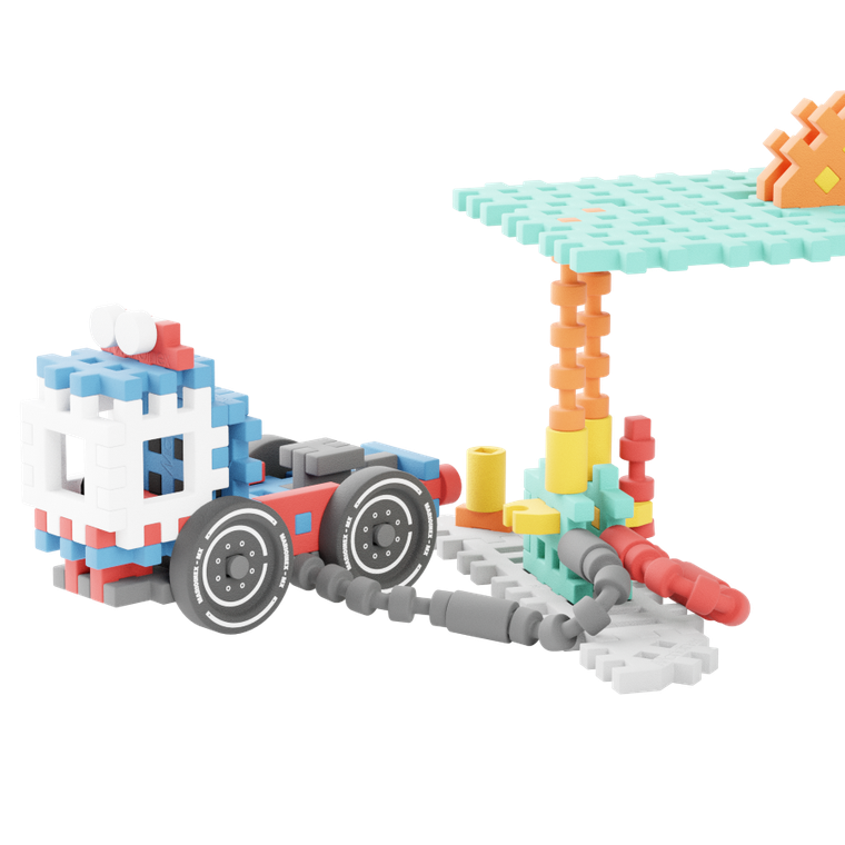 Marioinex, Mini Waffle, City, Stacja Paliw, klocki konstrukcyjne, 148 elementów