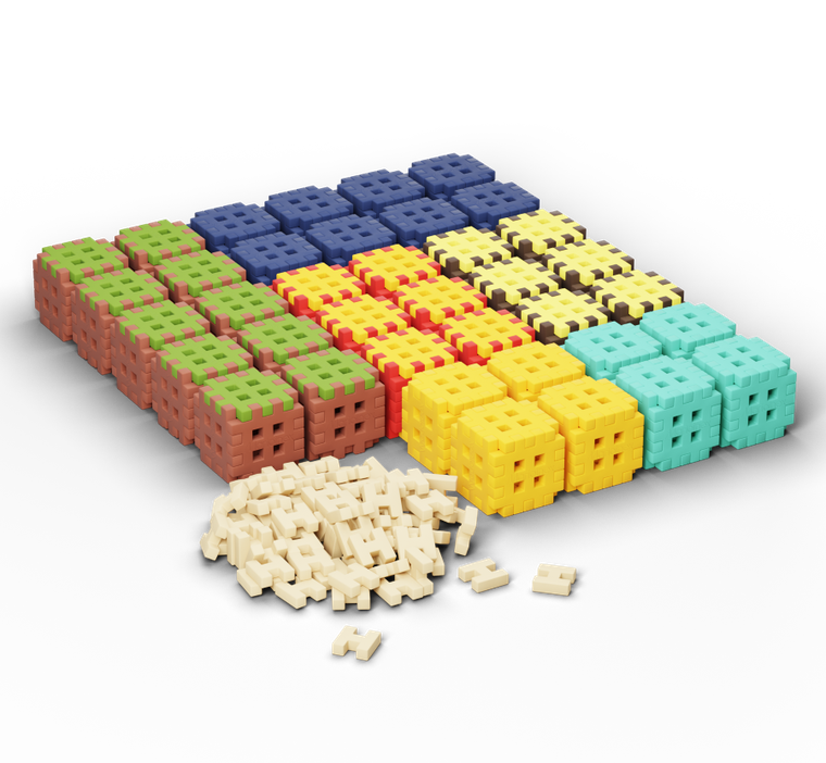 Marioinex, Mini Waffle, Green Blocks, klocki konstrukcyjne, 302 elementy