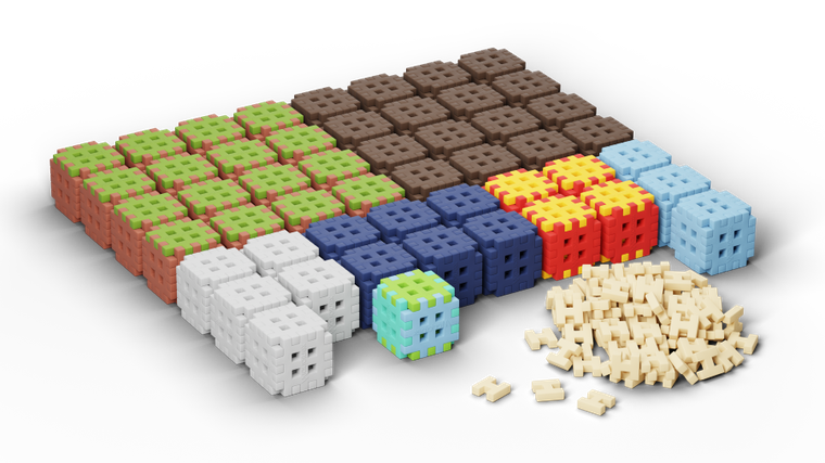 Marioinex, Mini Waffle, Green Blocks, klocki konstrukcyjne, 406 elementów