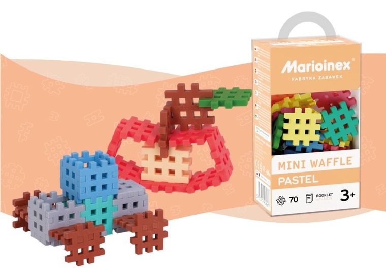 Marioinex, Mini Waffle, Pastel, klocki konstrukcyjne, 70 elementów