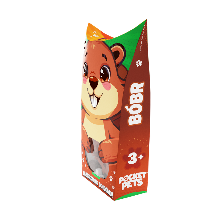 Marioinex, Mini Waffle, Pocket Pets, Bóbr, klocki konstrukcyjne, 25 elementów