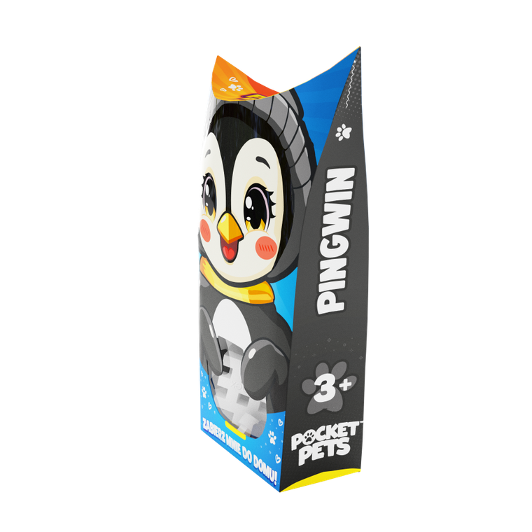 Marioinex, Mini Waffle, Pocket Pets, Pingwin, klocki konstrukcyjne, 17 elementów