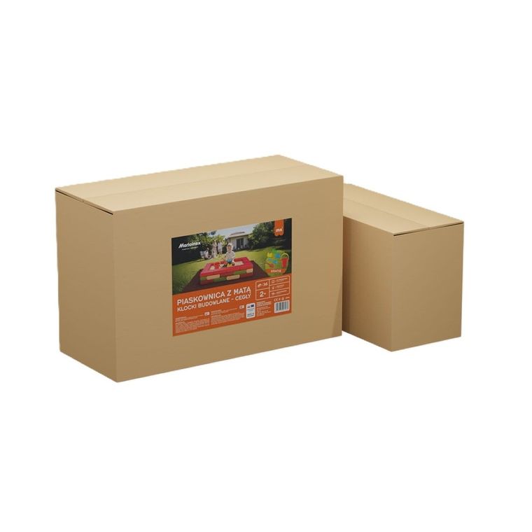 Marioinex, piaskownica z matą i klockami budowlanymi, cegły, klocki XXL, 36 elementów