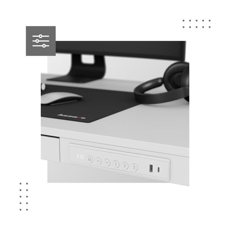 Mark Adler, Leader 8.2, biurko z regulacją wysokości, White, 120 cm