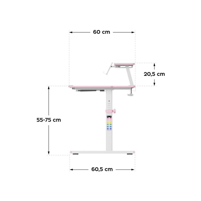 Mark Adler, Study 3.7 Pink, biurko dziecięce z regulacją wysokości