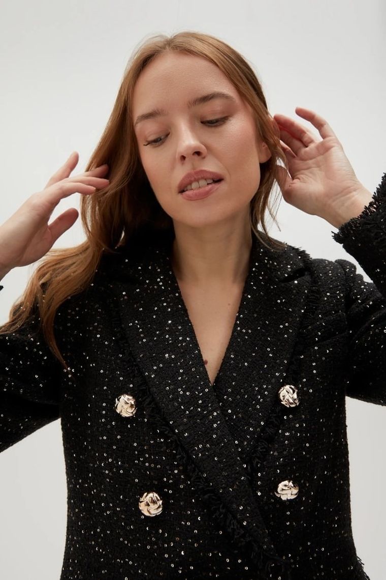 Marynarka damska, czarna, Moodo