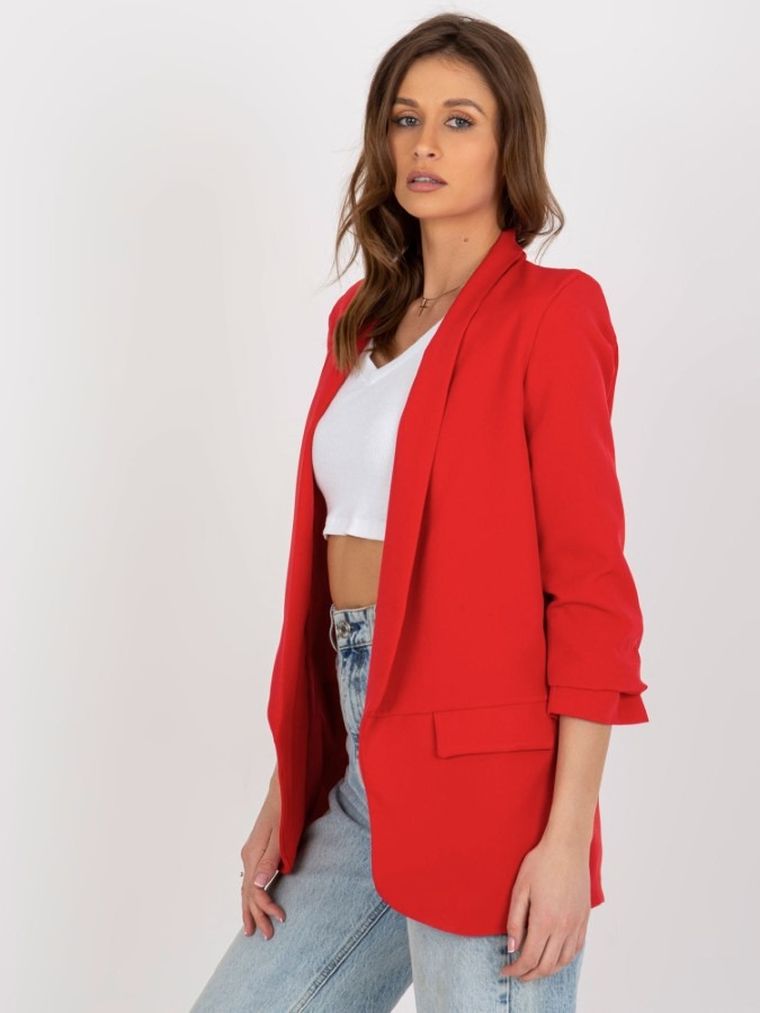 Marynarka damska, czerwona, Italy Moda