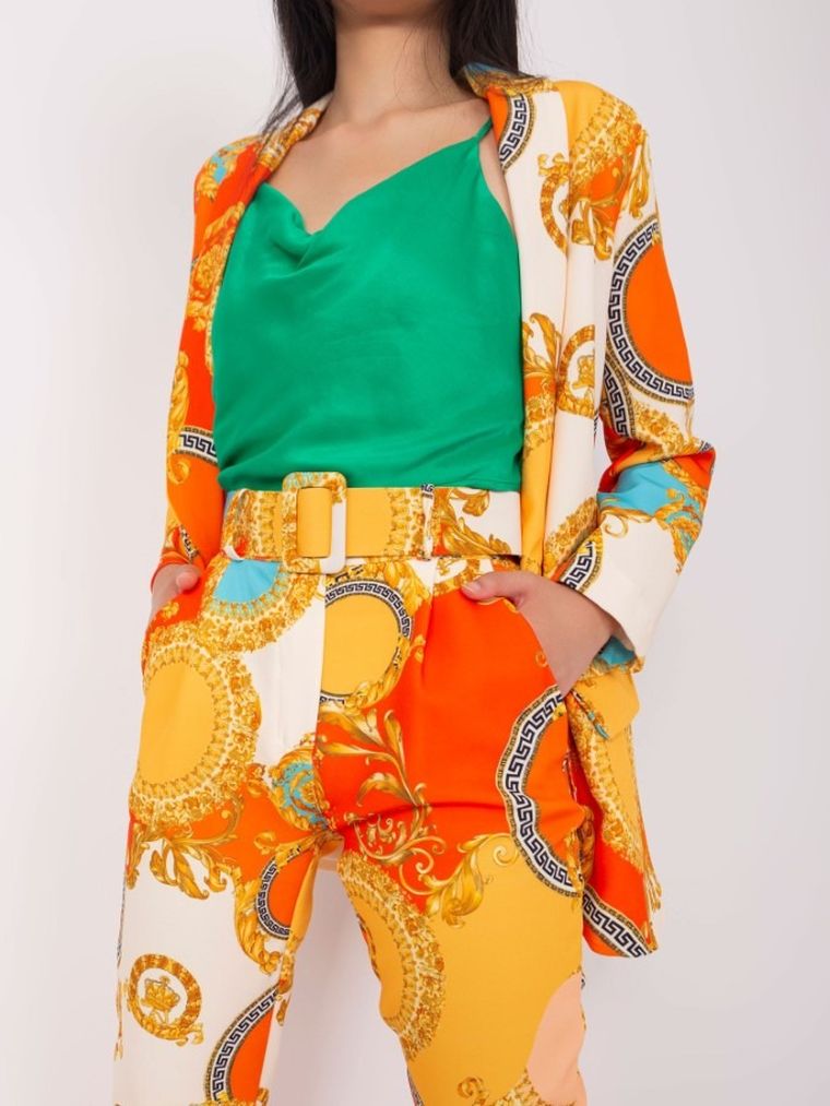 Marynarka damska, pomarańczowa, Italy Moda