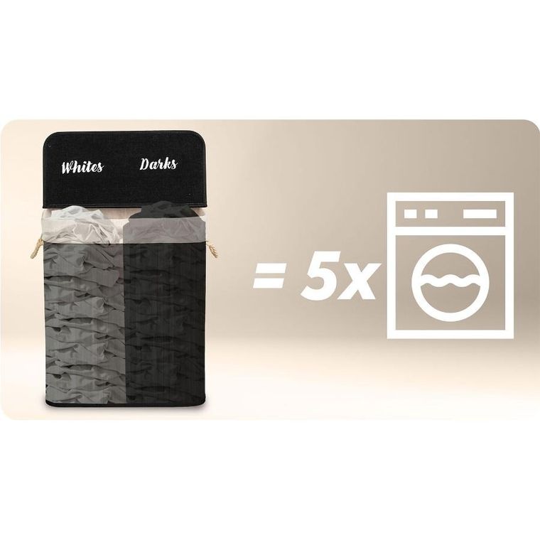 Massido, bambusowy kosz na pranie z pokrywą, 100l