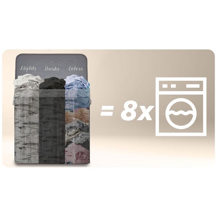 Massido, bambusowy kosz na pranie z pokrywą, 150l