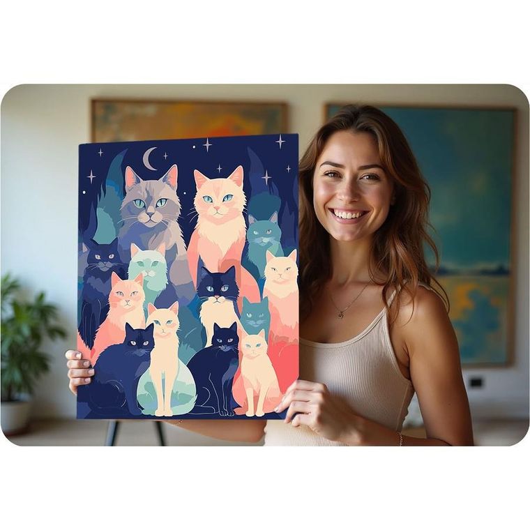 Massido, obraz do malowania po numerach, Koty, 40-50 cm