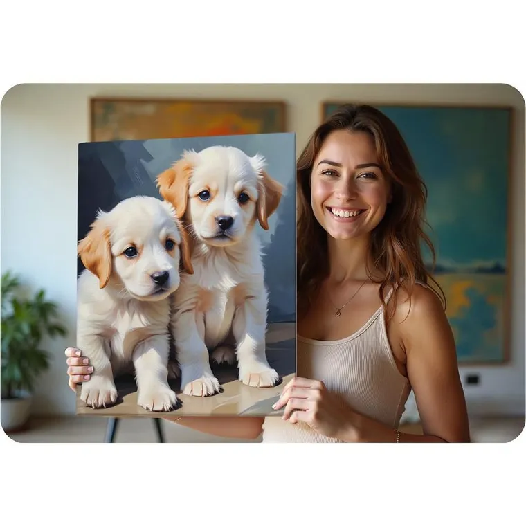 Massido, obraz do malowania po numerach, Szczenięta, 40-50 cm