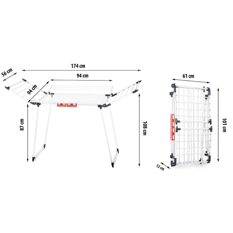 Massido, suszarka na pranie, stojąca, rozkładana, 22 mb