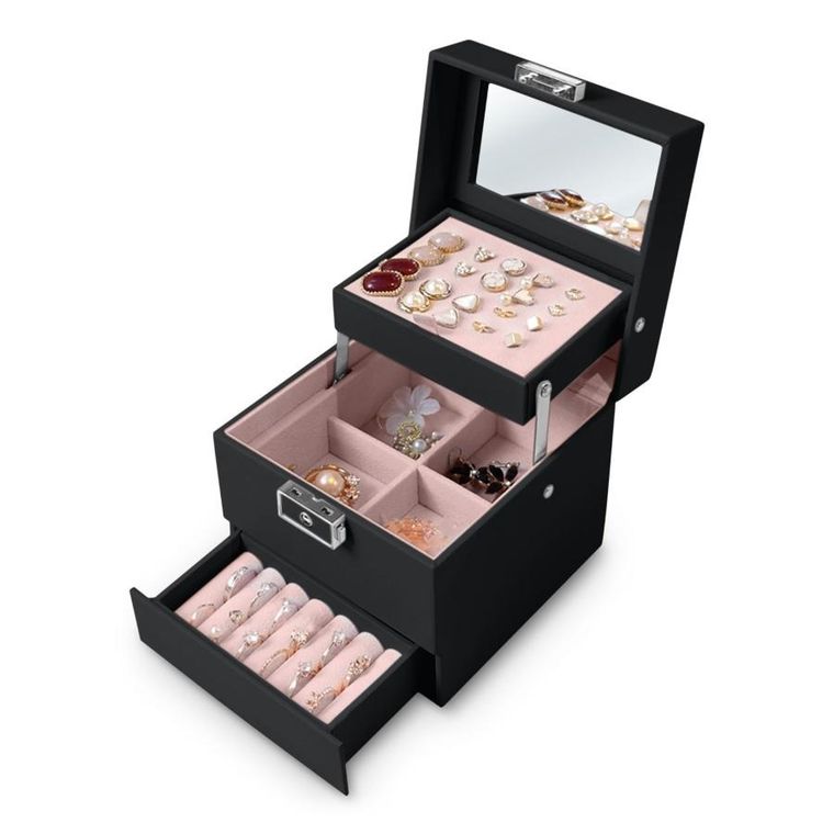 Massido, szkatułka na biżuterię, czarna