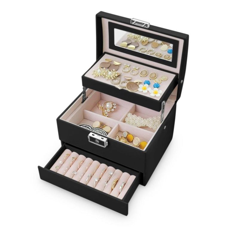 Massido, szkatułka na biżuterię, czarna