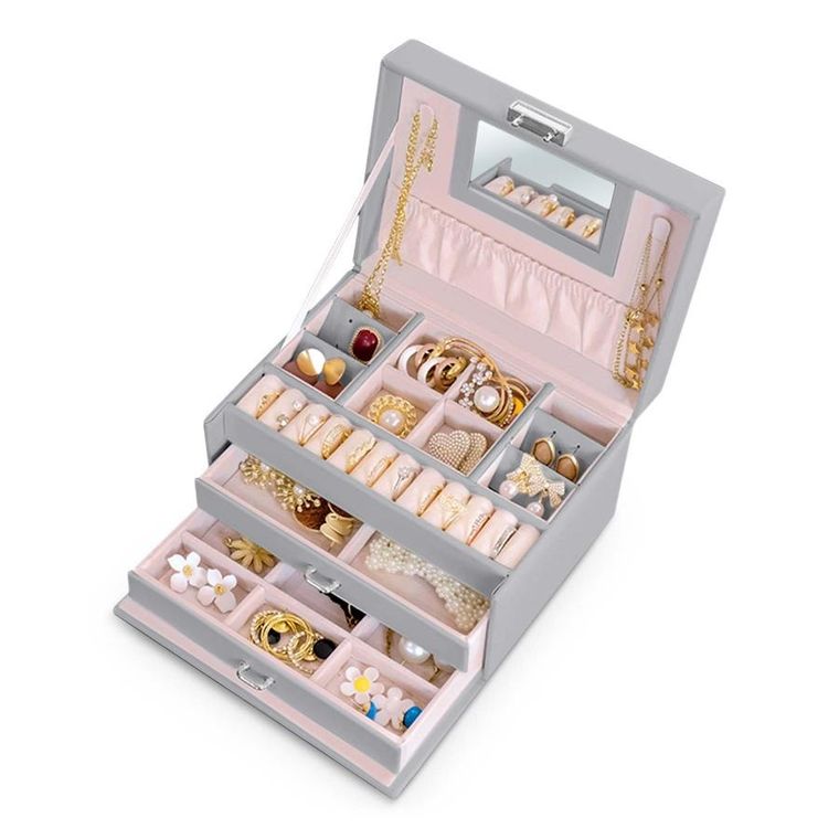 Massido, szkatułka na biżuterię, szara