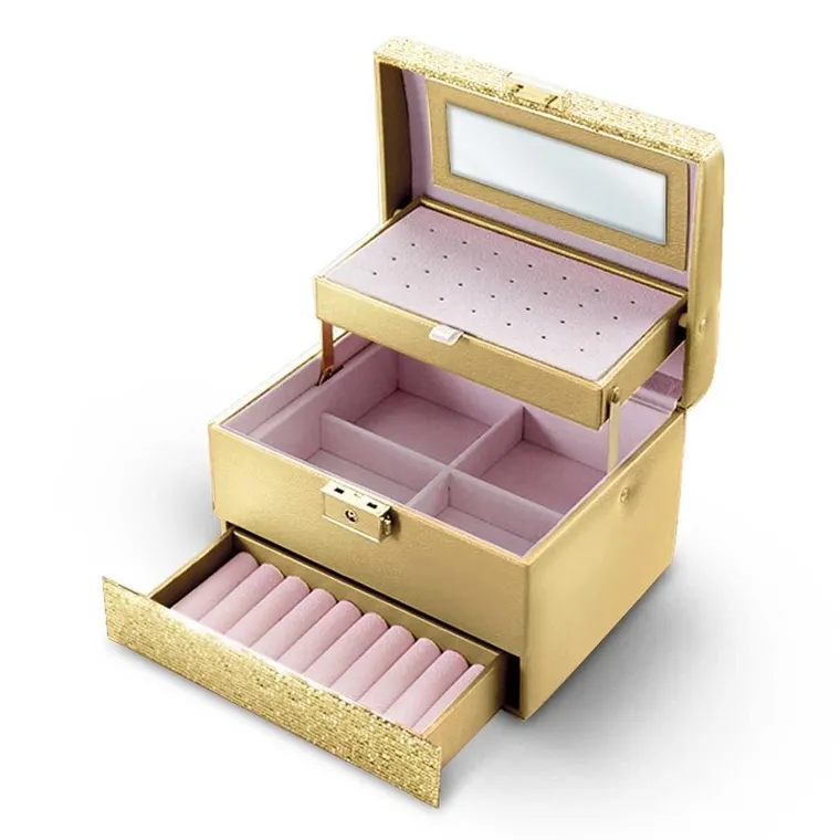 Massido, szkatułka na biżuterię, złota