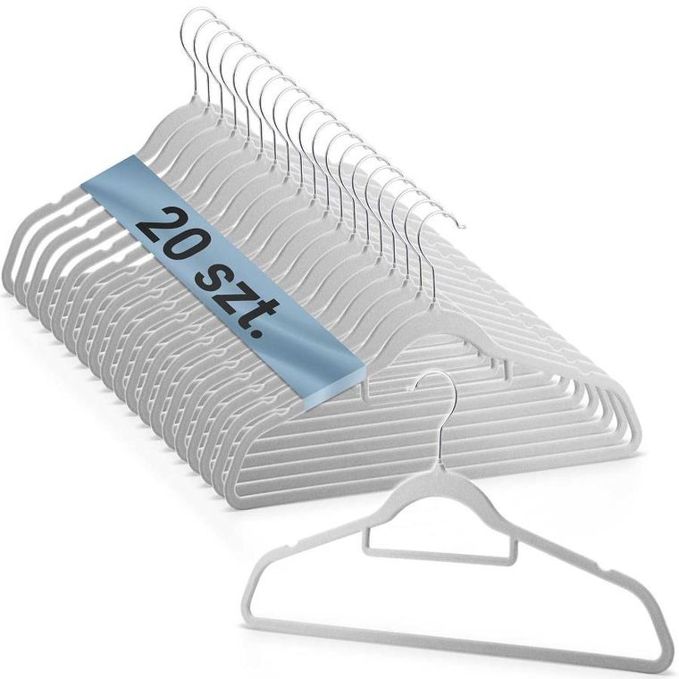 Massido, Welurowe wieszaki na ubrania, 20 szt., MS-859