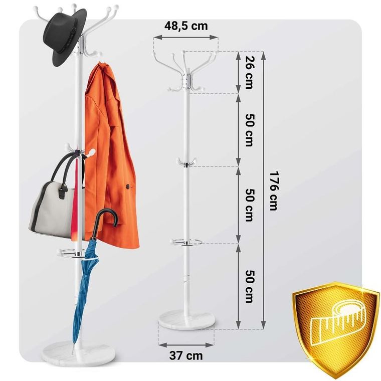 Massido, wieszak na ubrania stojący z marmurową podstawą