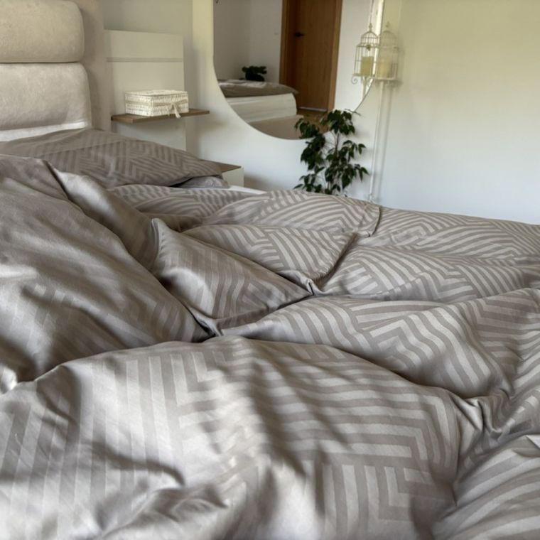 Matex, 3-częściowy komplet pościeli, adamaszek geometryczny, 200-220 cm