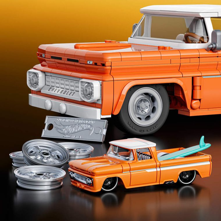 Mattel Brick Shop, Hot Wheels, Elite Series Custom ’62 Chevy Pickup, klocki, 858 elementów
