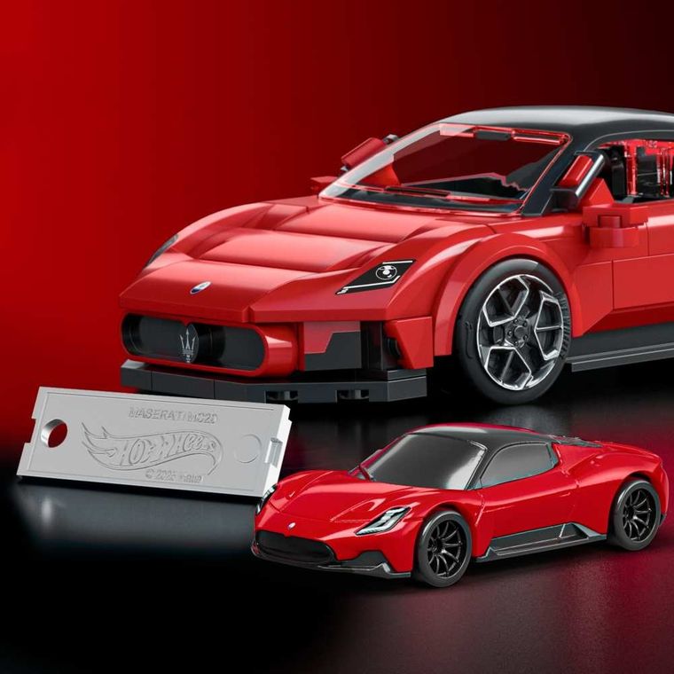 Mattel Brick Shop, Hot Wheels, Speed Series Maserati MC20, klocki, 250 elementów