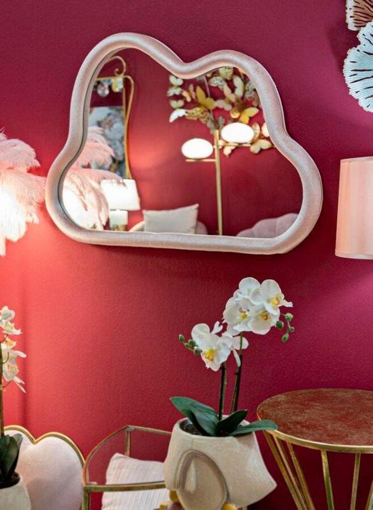 Mauro Ferretti, Chmurka, lustro w welurowej ramie, 90-60 cm