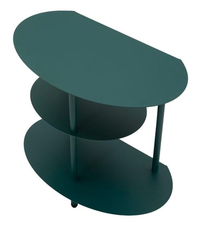 Mauro Ferretti, Saturn, stolik nocny, metalowy, morski, 49,5-27,5-49,5 cm
