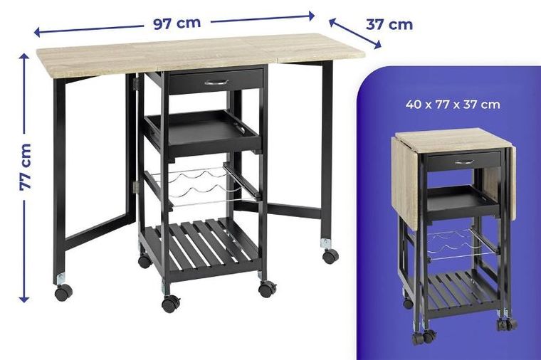Maximex, barek kuchenny na kółkach, rozkładany