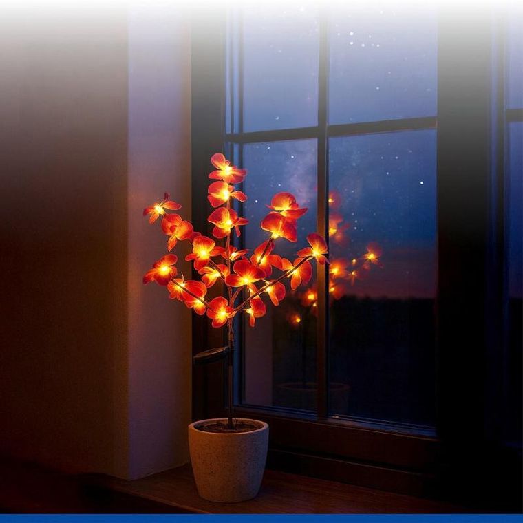 Maximex, lampki ogrodowe solarne, storczyki LED, 75 cm, 2 szt.