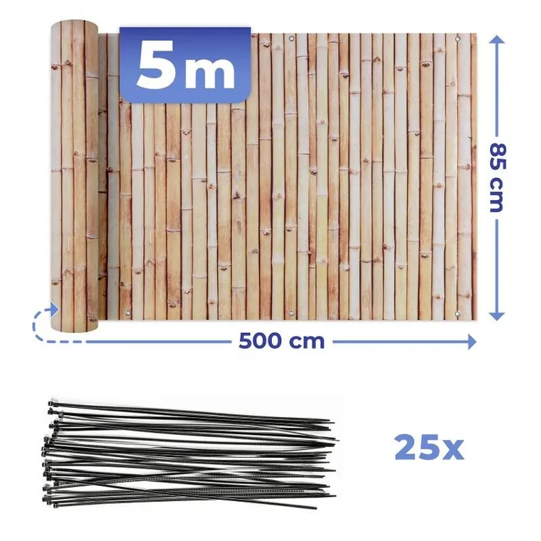 Maximex, osłona balkonowa z wzorem bambusa, 5 mx85 cm