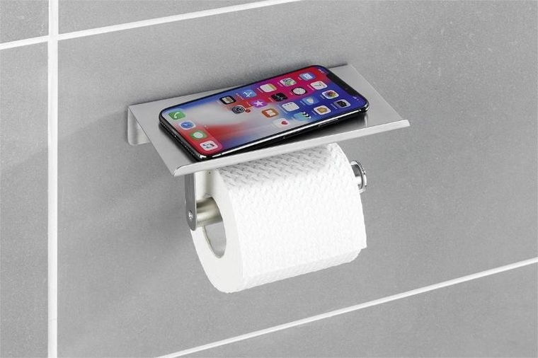 Maximex, uchwyt na papier toaletowy z półką, stal nierdzewna