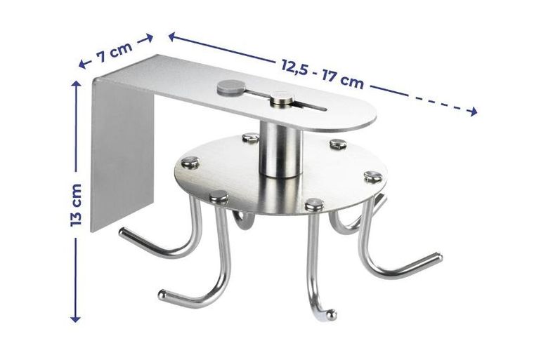 Maximex, wieszak kuchenny ze stali nierdzewnej, obrotowy, 6 haczyków