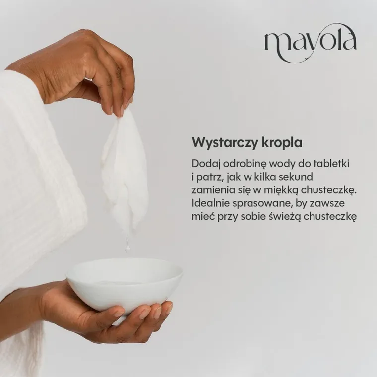 Mayola, chusteczki w tabletkach skompresowanych, 24-22 cm, 100 szt.