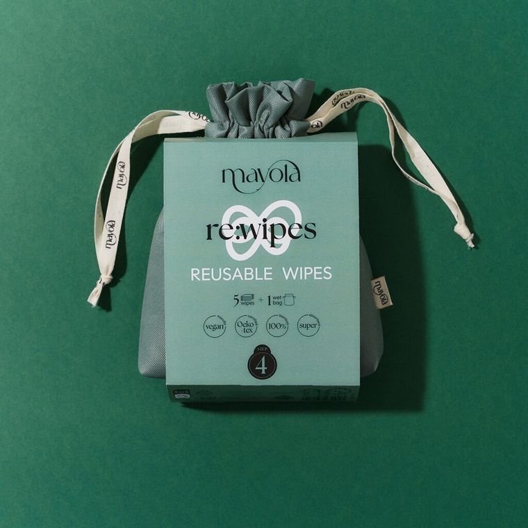 Mayola, myjki wielorazowe bambusowe w woreczku, 5 szt.