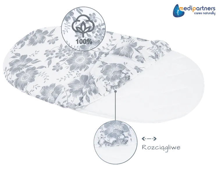 Medi Partners, Berry, prześcieradło z gumką do łóżeczka, bawełniane, 86-40 cm, 3 szt.