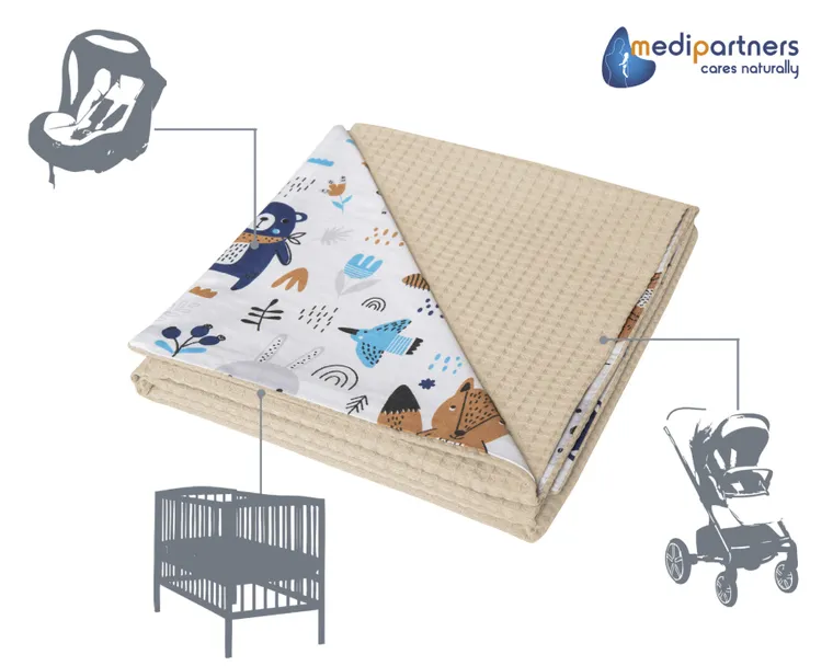 Medi Partners, Boho Animals, kocyk, wafel, 75-100 cm