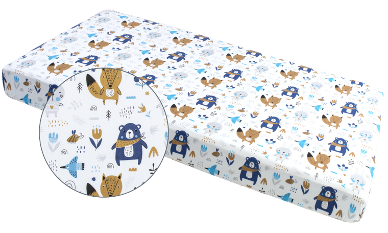 Medi Partners, Boho Animals, prześcieradło z gumką, beżowe, 60-120 cm