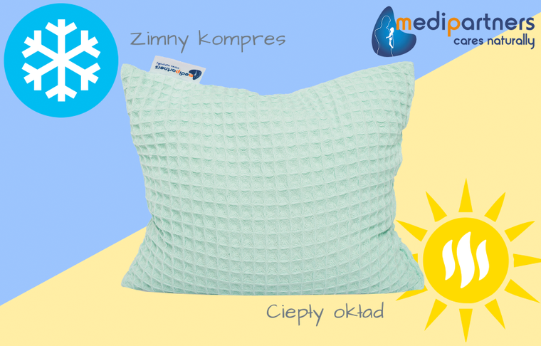 Medi Partners, duży termofor z pestkami wiśni, wafel, miętowy