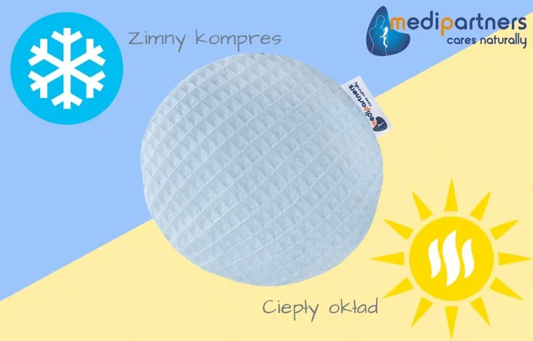 Medi Partners, mały termofor z pestkami wiśni, wafel, błękitny