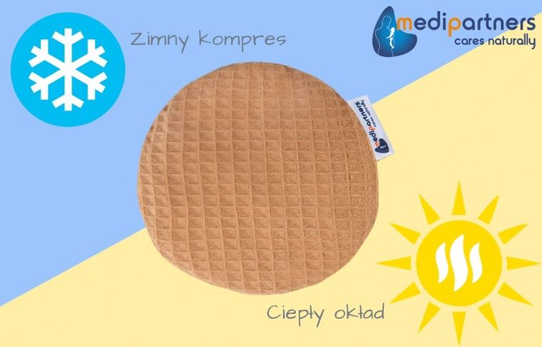 Medi Partners, mały termofor z pestkami wiśni, wafel, brąz