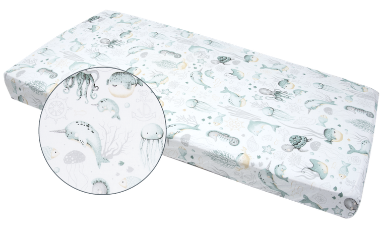 Medi Partners, Ocean, prześcieradło z gumką, 60-120 cm