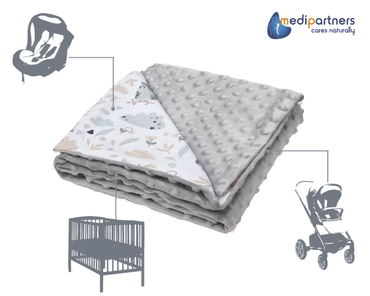 Medi Partners, Polana, kocyk minky, szary, 75-100 cm