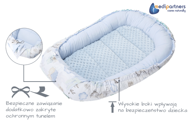 Medi Partners, Sarny, Jeż, gniazdo niemowlęce, kokon solo, jasny niebieski