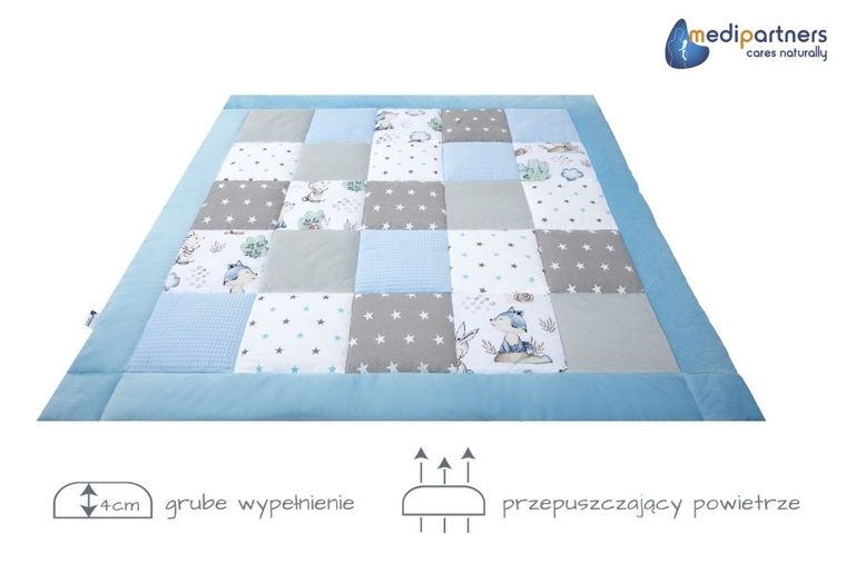 Medi Partners, Sarny, Jeż, mata do zabaw, kocyk, 100-100 cm