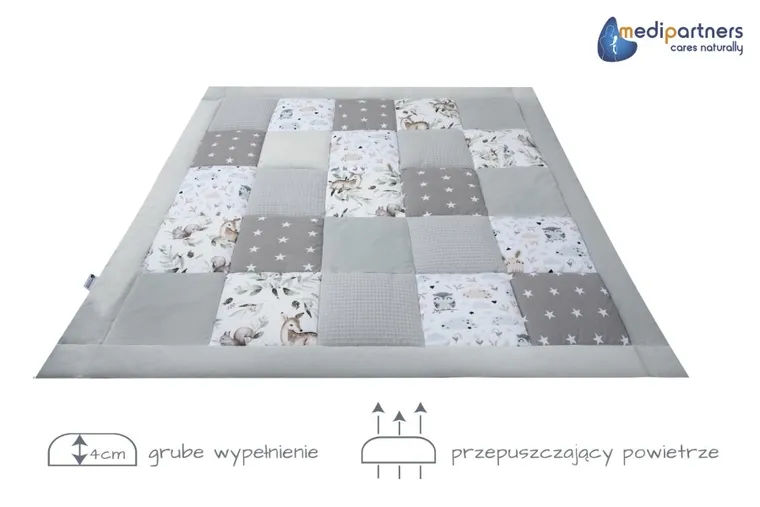 Medi Partners, Sarny, Liście, mata do zabaw, kocyk, 100-100 cm